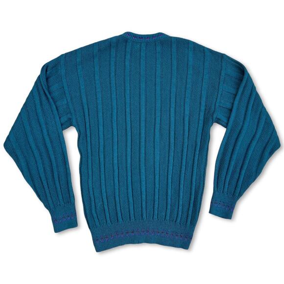 Vintage 90s Crewneck Ribbed Knit Sweater | Loafers | Size XL - Picture 2 of 5